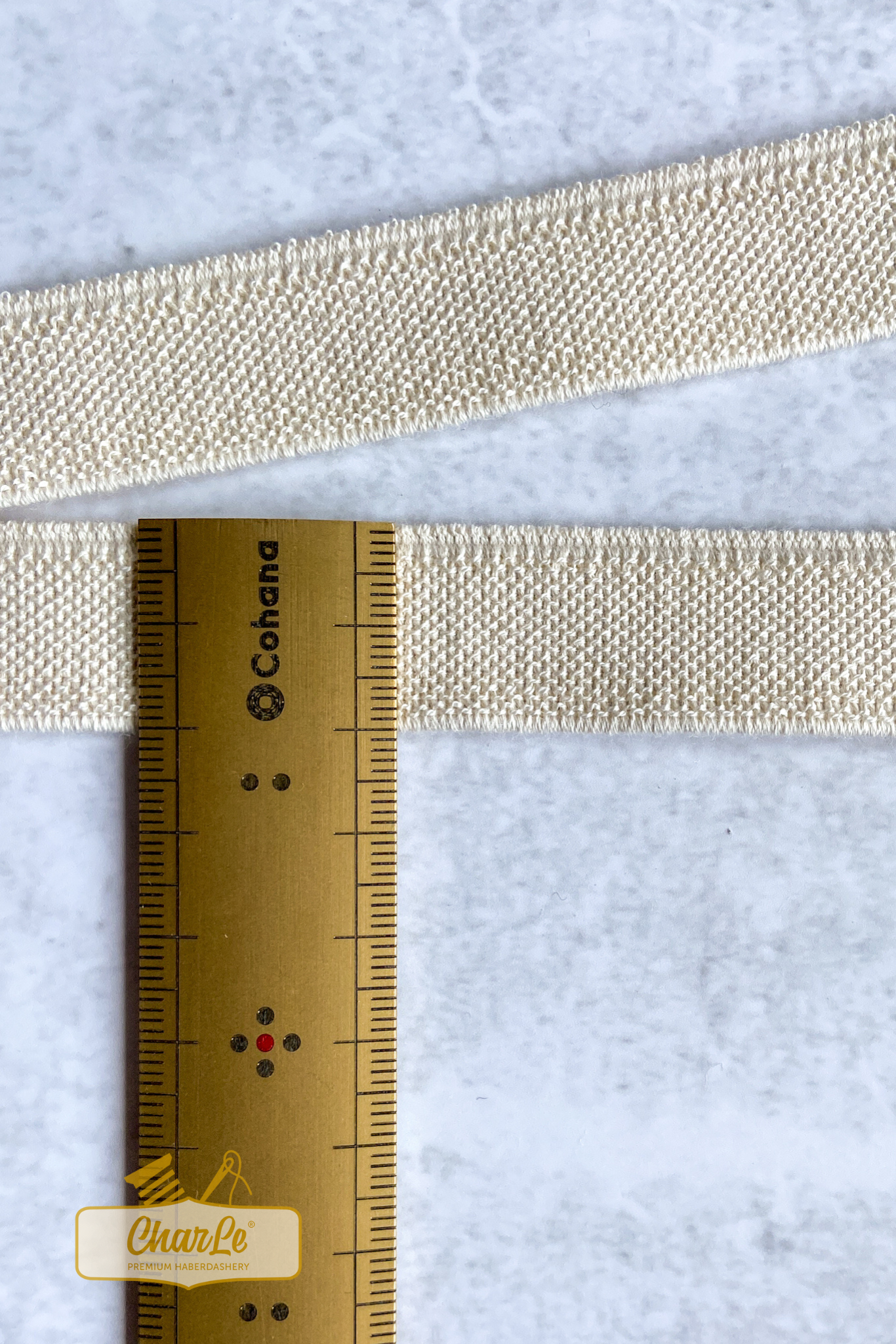 ORGANIC DOUBLE FLEECE ELASTIC 20 MM | Ecru