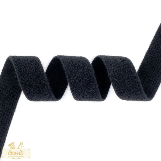 ORGANIC SINGLE FLEECE ELASTIC 20MM | Black