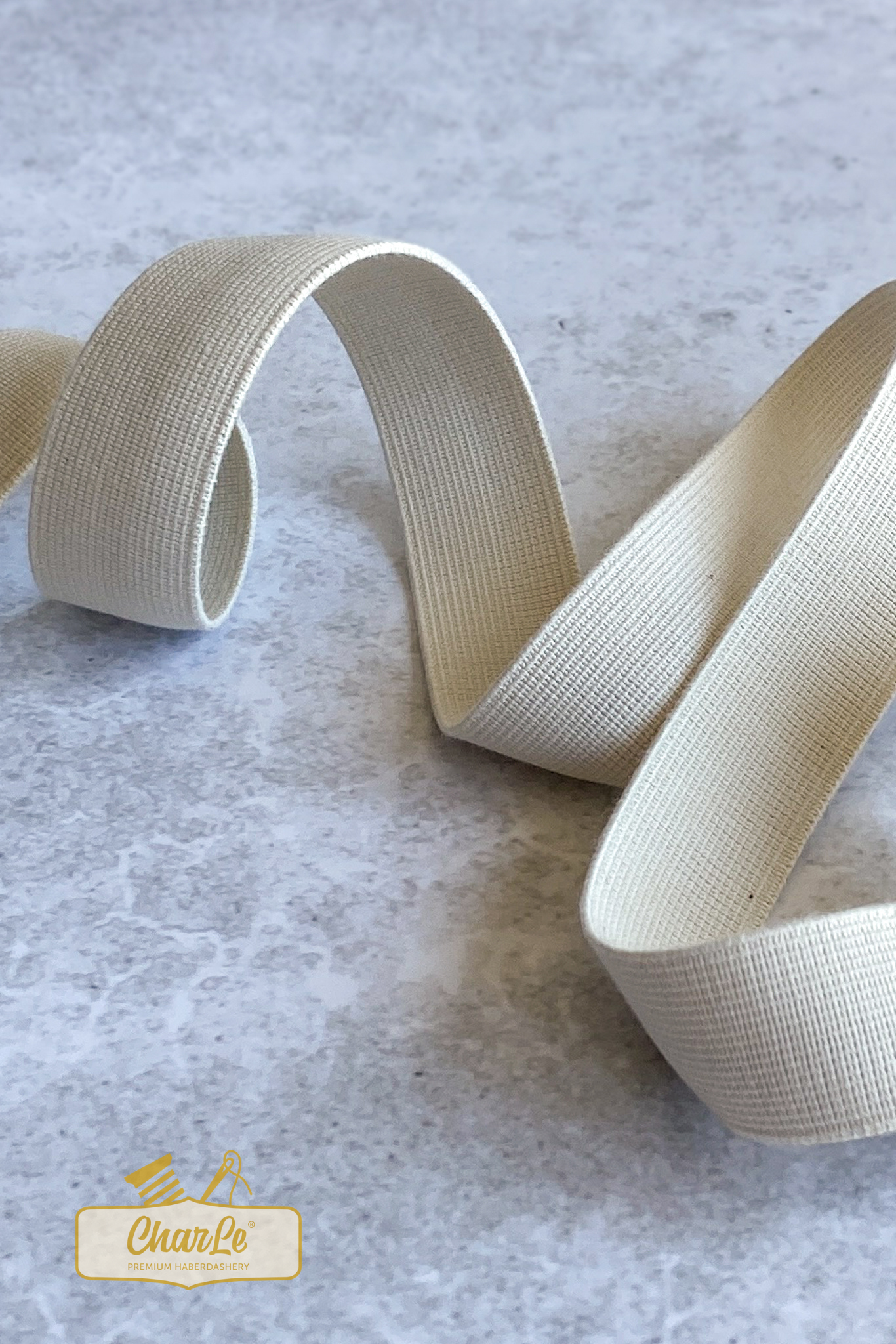 ORGANIC ELASTIC 25 MM | Ecru - Strong