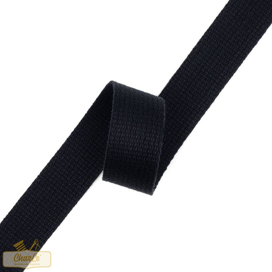 ORGANIC COTTON STRAP 25 MM | Black