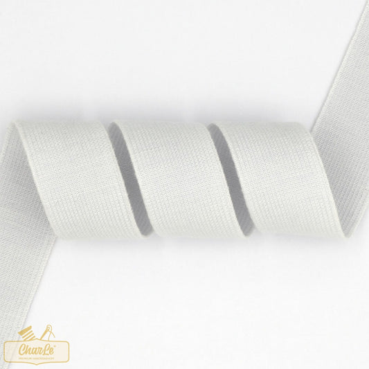 TENCEL™ ELASTIC 25 MM | White - Light Sanforised