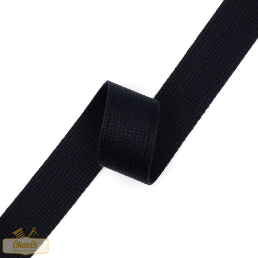 ORGANIC COTTON STRAP 30 MM | Black