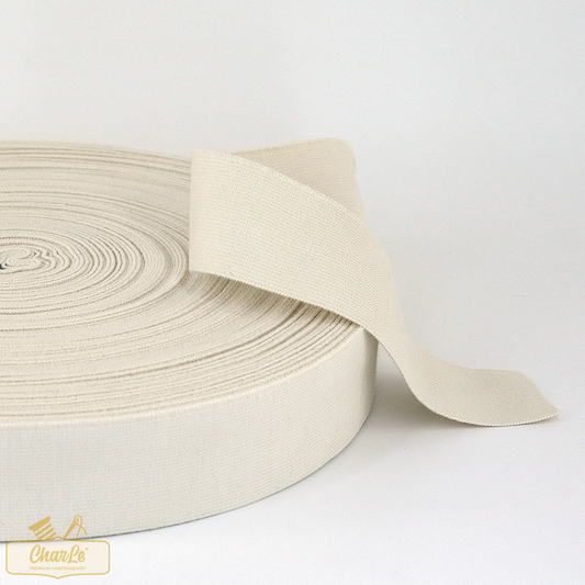 ORGANIC ELASTIC 50 MM | Ecru - Light