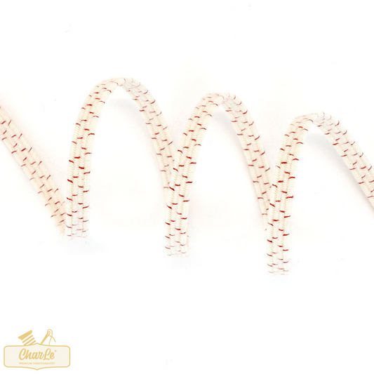 ORGANIC ELASTIC 5MM | Ecru w/ Red Thread