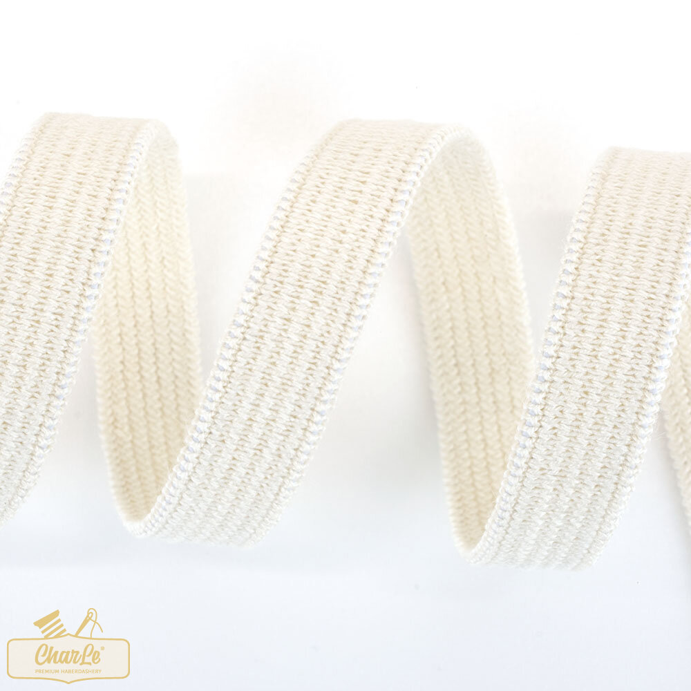 ORGANIC ELASTIC 9.5 MM | Ecru - Light