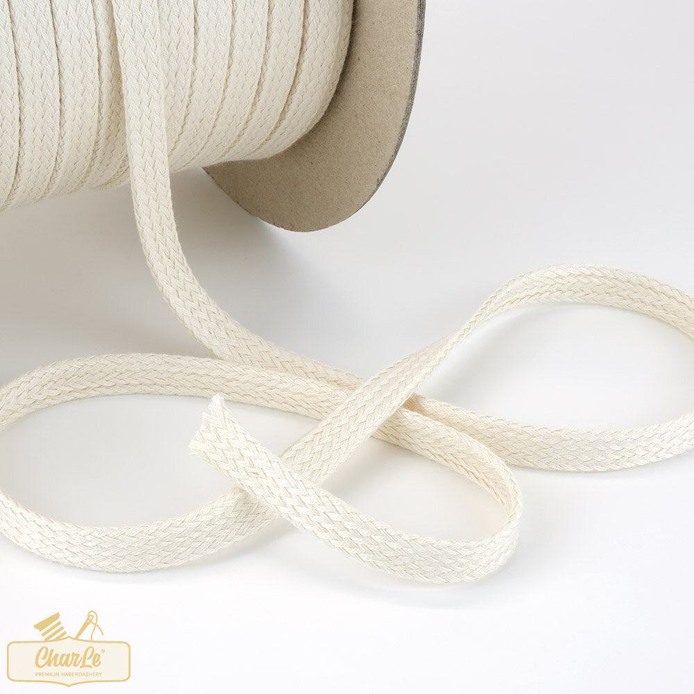ORGANIC COTTON TUBULAR CORD 9 MM | Ecru