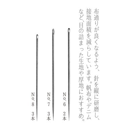 Image of various needle sizes with Japanese writing