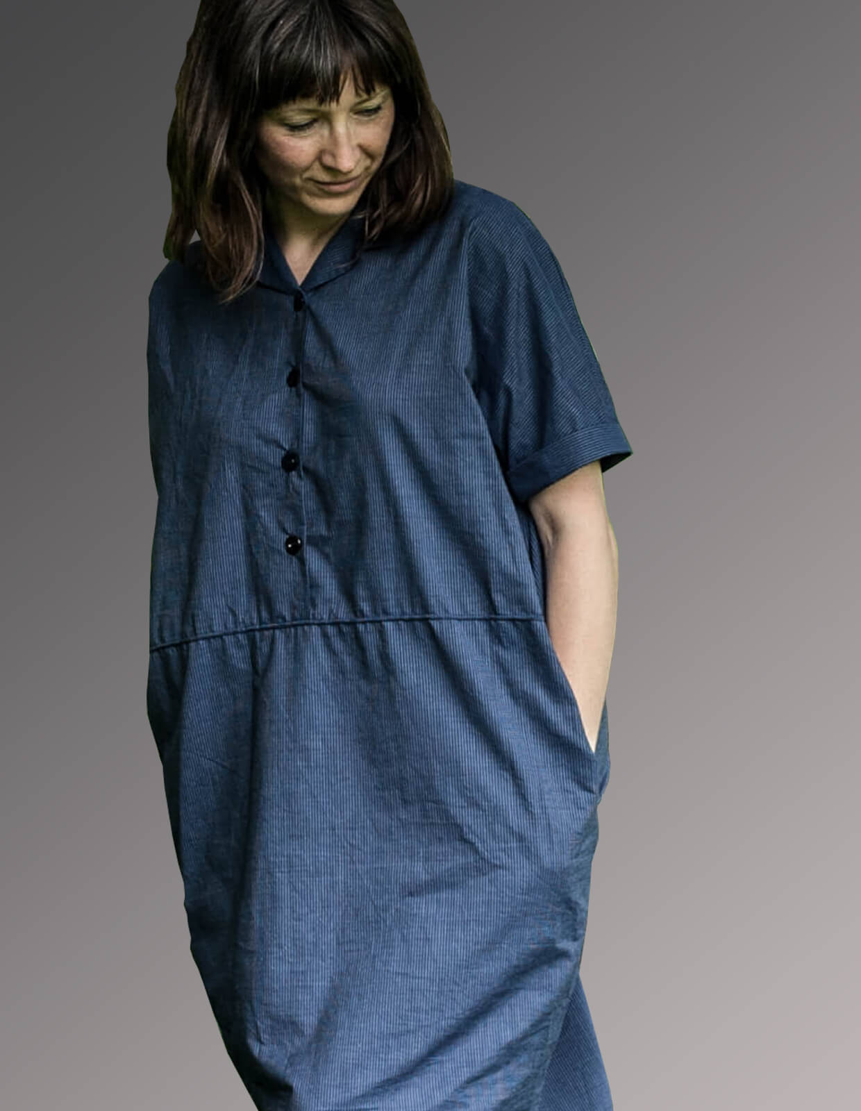 THE FLIP COLLAR SHIRT DRESS | PDF Pattern