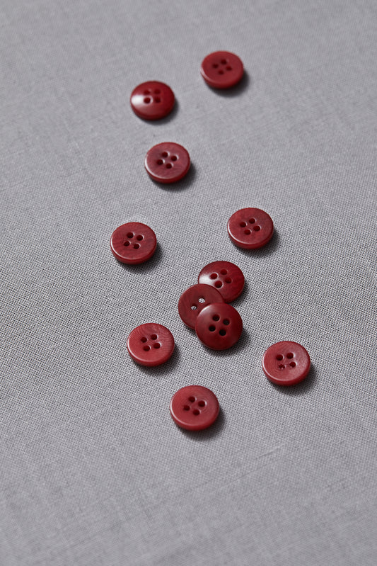 PLAIN 4 HOLE COROZO BUTTON |  Berry 11mm