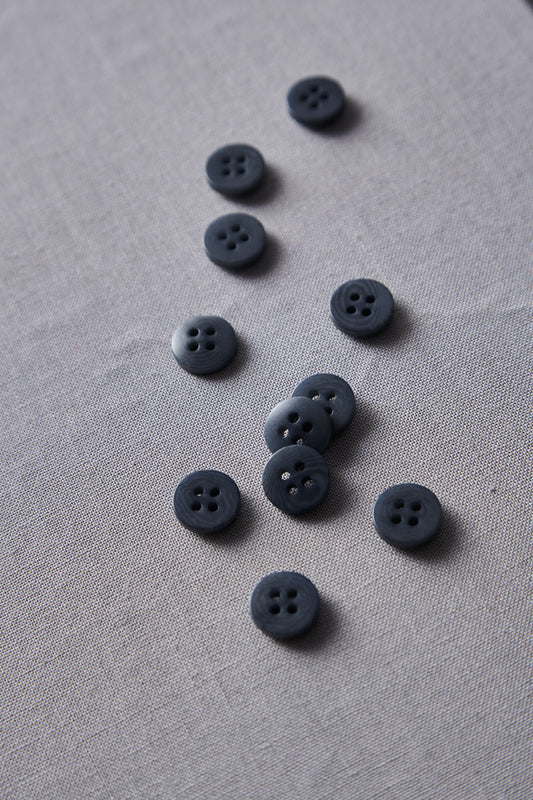 PLAIN 4 HOLE COROZO BUTTON |  Dusty Blue 11mm