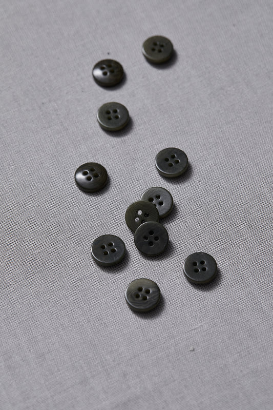 PLAIN 4 HOLE COROZO BUTTON |  Khaki 11mm