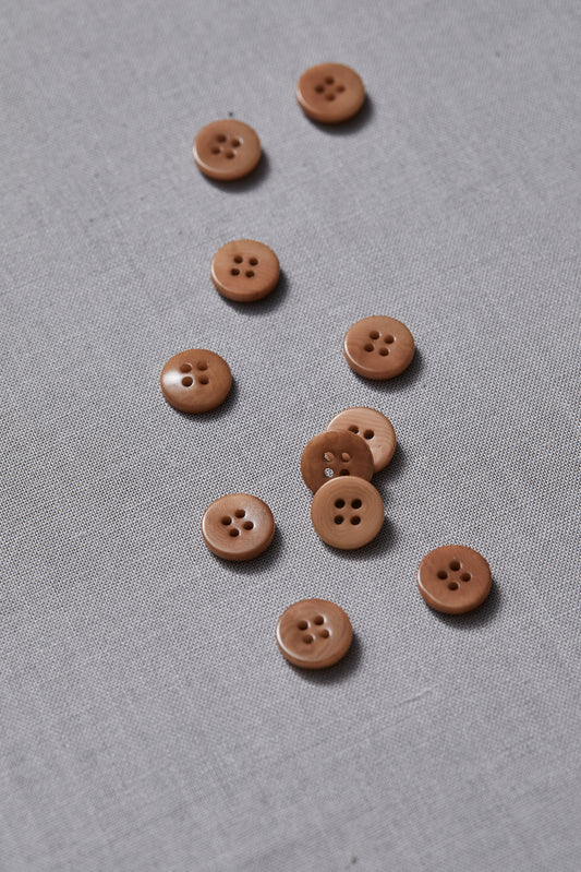 PLAIN 4 HOLE COROZO BUTTON | Mustard 11mm