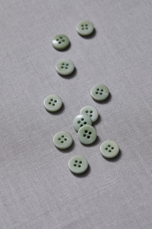 PLAIN 4 HOLE COROZO BUTTON | Soft Mint 11mm