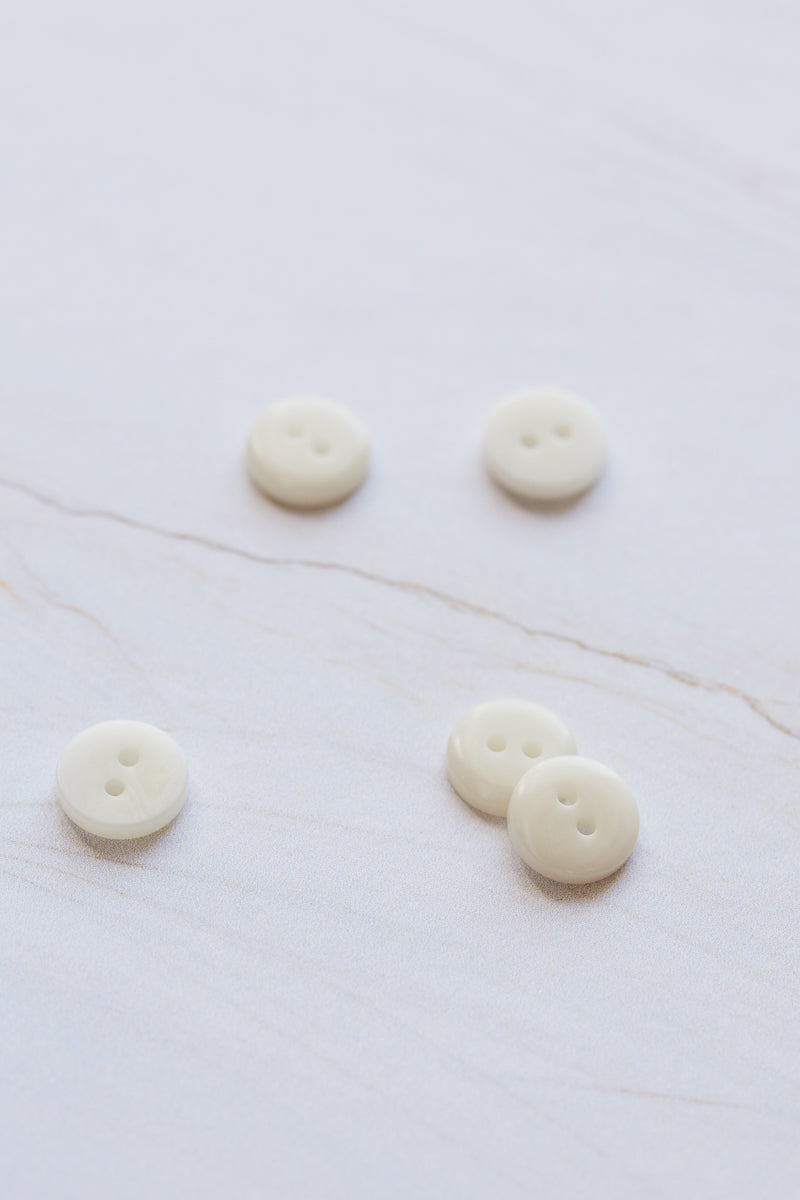 2-hole 11mm corozo shirt button creamy white from mind the maker