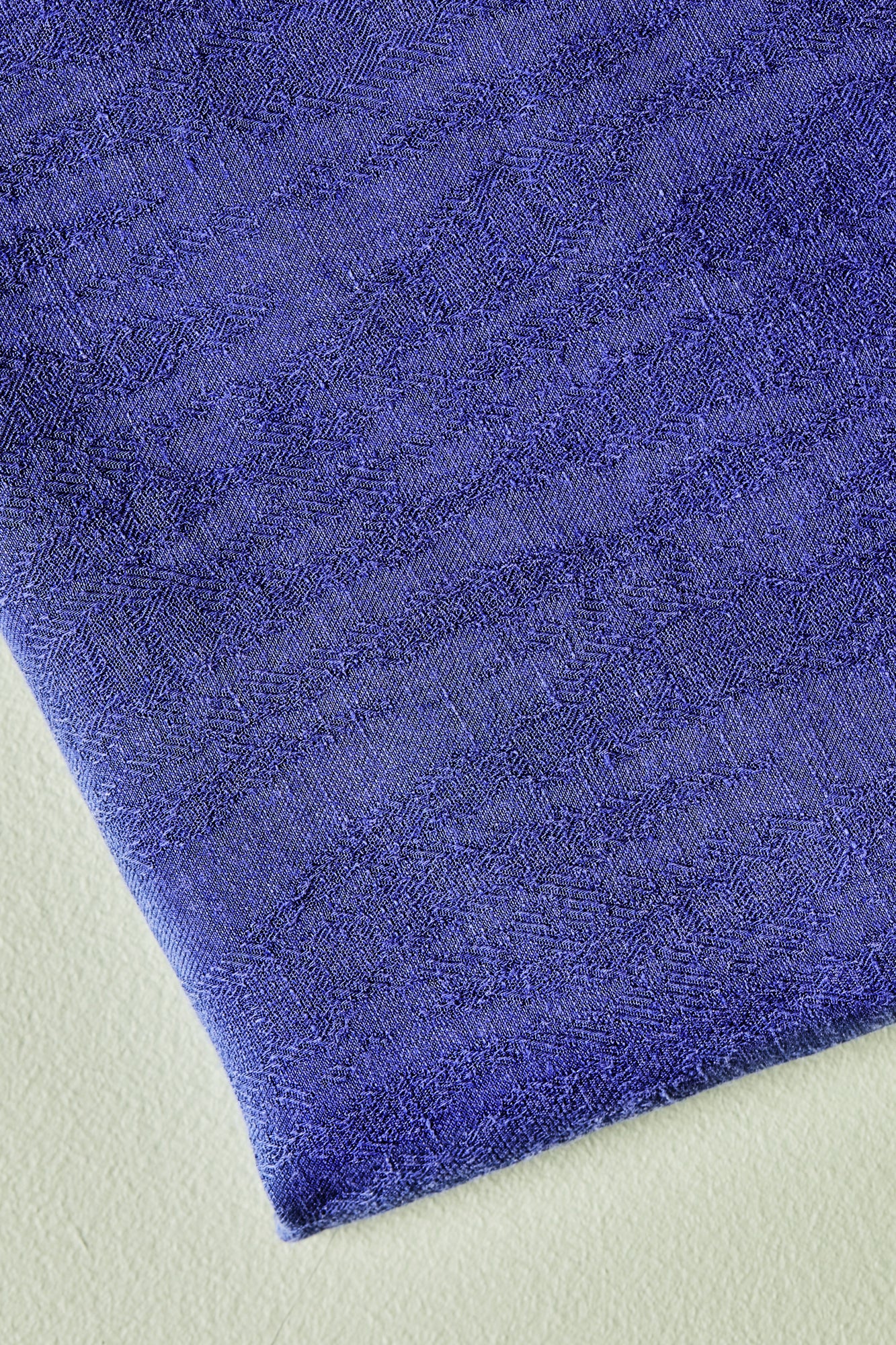 Close up for Hoya jacquard linen blend fabric in lapis