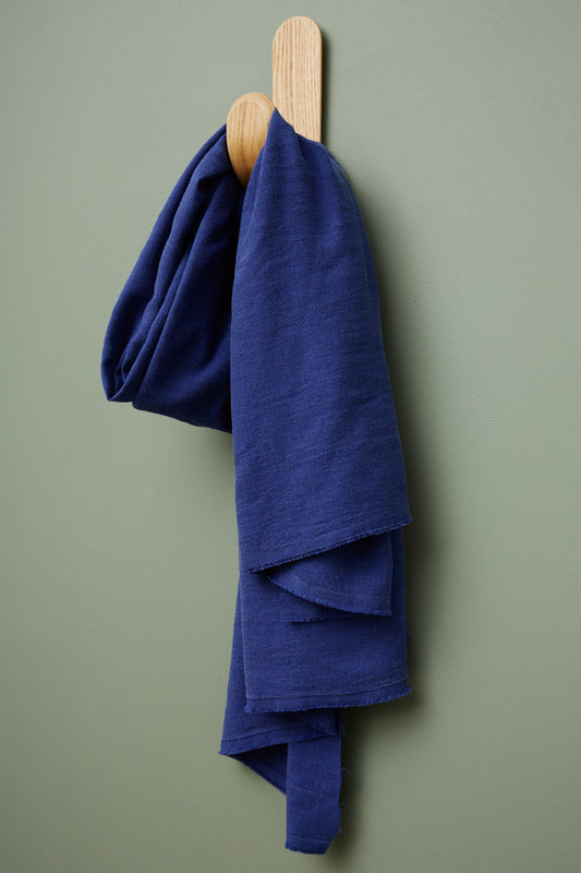 Hoya jacquard linen blend sewing fabric in lapis