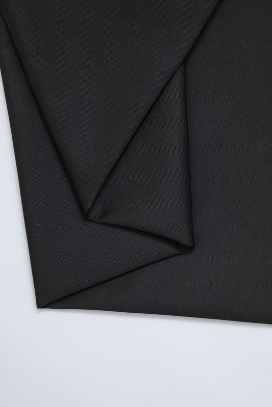 Flat lay of organic cotton twill fabric in colour black