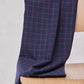 ORGANIC COTTON OXFORD | Indigo Night/Fuchsia Grid (Remnant 1.4M)