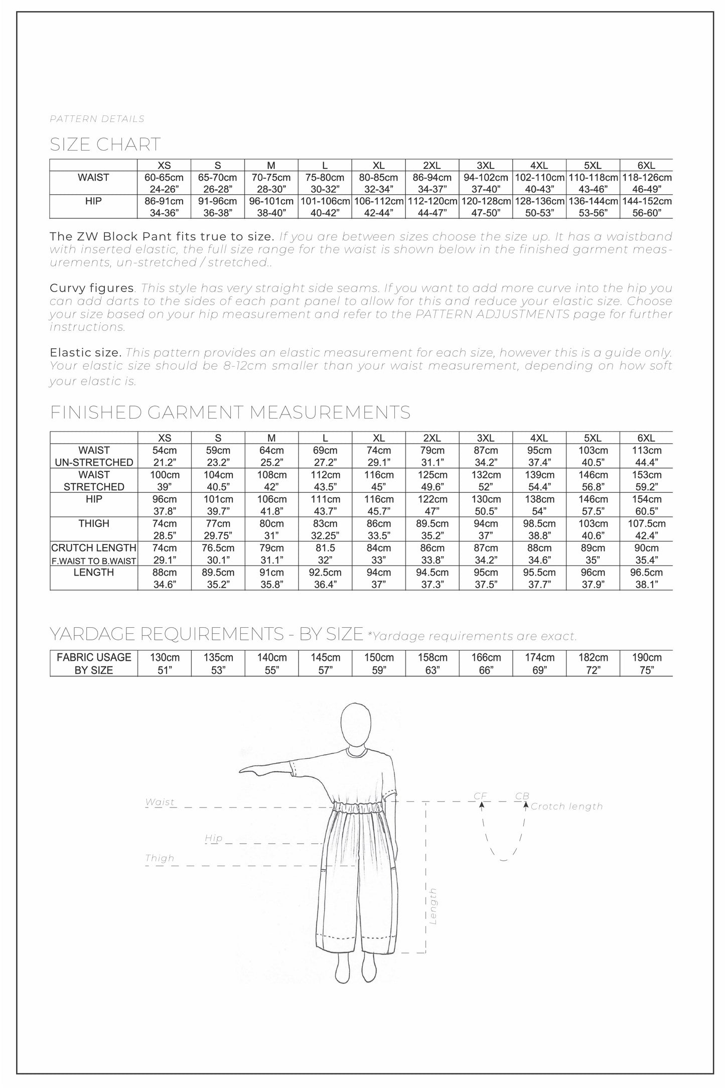 ZERO WASTE BLOCK PANT | PDF Sewing Pattern